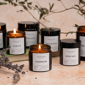 HAPPINESS Candle THE ORIGINAL Aromatherapy Candles 100% Soy Wax and ...