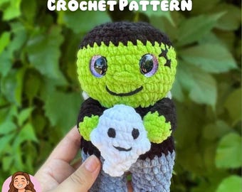 Frankenstein Crochet Pattern | Halloween Amigurumi | No Sew |Beginner | Fall | PDF