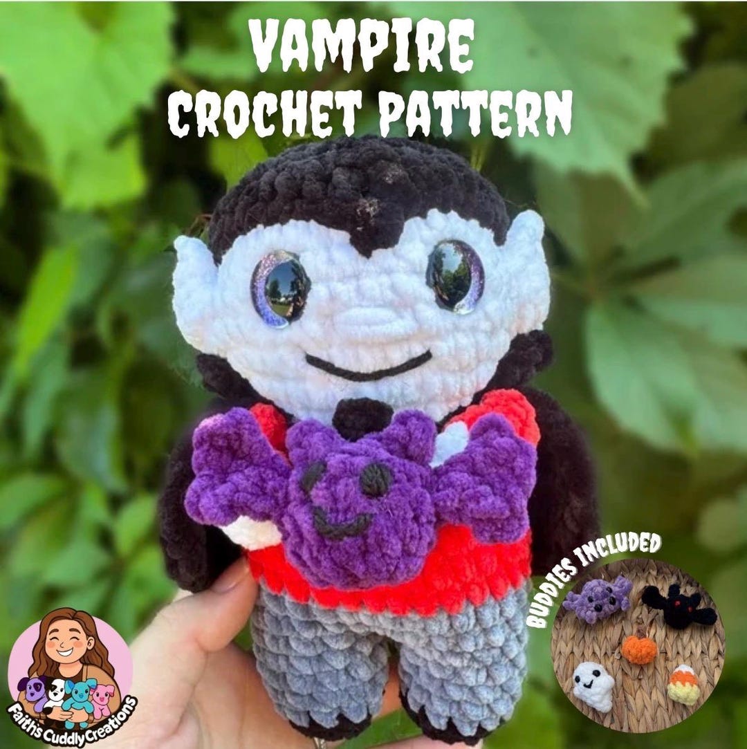 Vampire Weekend Croakerman Pattern Vampire Crochet Pattern | Halloween Amigurumi | Low Sew |beginner ...