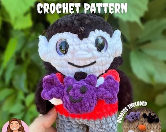 Vampire Crochet Pattern | Halloween Amigurumi | Low Sew |Beginner | Fall | PDF