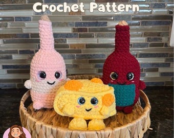 Cheese and Wine Crochet Pattern | Food | PDF