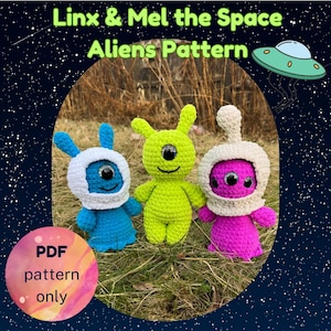 Linx and Mel Space Aliens Pattern | Low Sew | Crochet Pattern | Alien