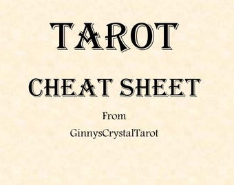 Tarot Karte Bedeutungen Spickzettel | Sofortdownload | Tarot-Referenzanleitung für Anfänger