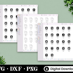 Puede incluir: Una descarga digital de 26 letras del alfabeto en blanco y negro, cada letra es un gr&aacute;fico de un &aacute;rbol con una letra dentro del &aacute;rbol. Las letras est&aacute;n dispuestas en orden alfab&eacute;tico en una cuadr&iacute;cula.