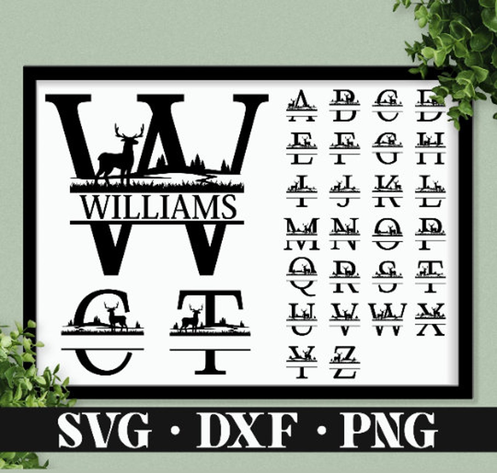 Split Monograms SVG DXF PNG 79 Cut Files Laser Ready - Etsy