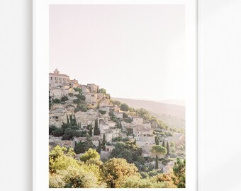Provence Photography Print | View over Gordes, South of France |  Provence Wall Art | Mediterranean Wall Decor | Europe Travel Poster
