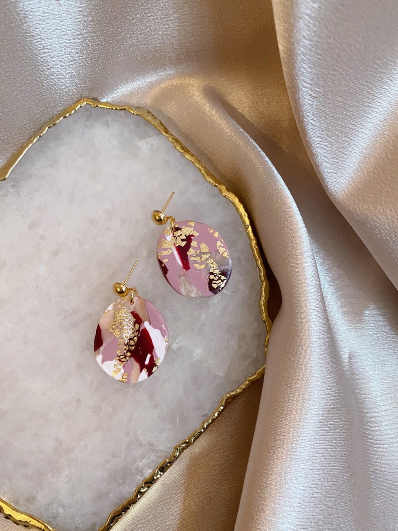 statement earrings clay earrings Valentine\u2019s Day gift for her gifts for her earrings Valentine\u2019s Day gifts polymer clay earrings