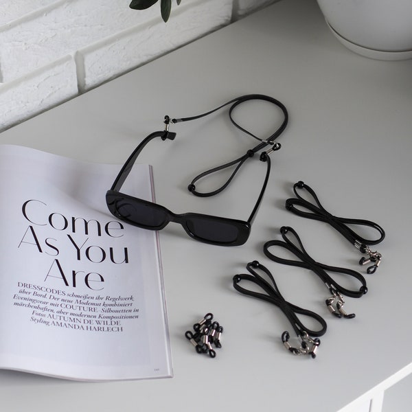 Leather Glasses Chain Etsy