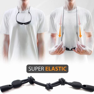 Adjustable Eyeglass Strap: No-Tail Silicone Glasses Holder - 3 Cords