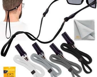 Eyeglasses Strap Lanyard - Adjustable Glasses Holder, Anti-Slip (4 Cords)