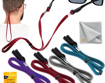 Eyeglasses Strap Lanyard - Adjustable Glasses Holder, Anti-Slip (4 Cords)