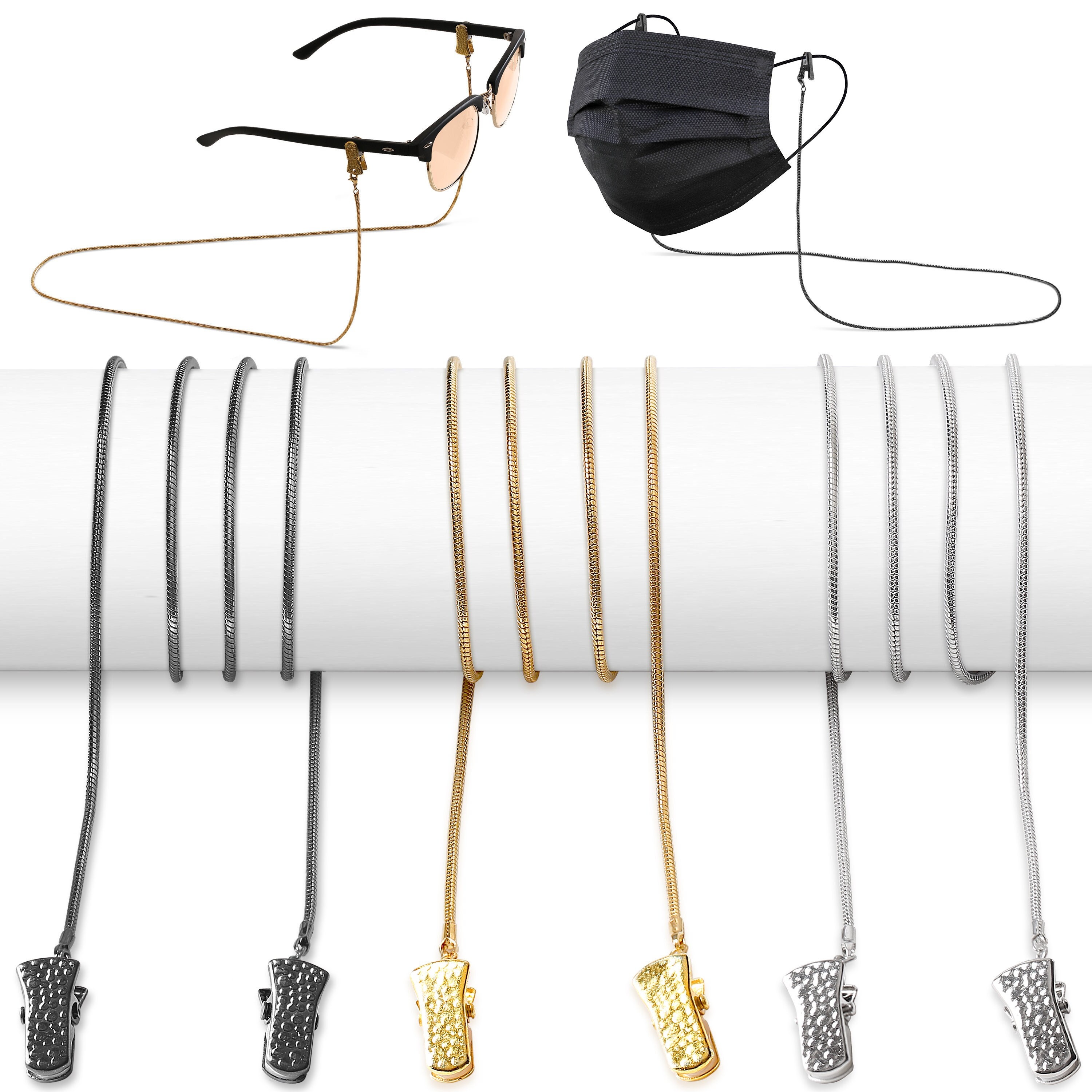 SIGONNA Eyeglass Chains for Women - Metal Glasses Chain - Eyeglasses String  Holder Around Neck - Eyeglass Chains Cords Necklace Strap - 3 Pcs