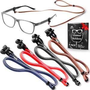 Eyeglass Chains for Women Men - Premium ECO Leather Glasses Strap Holder - Eyeglasses Chain Cords String