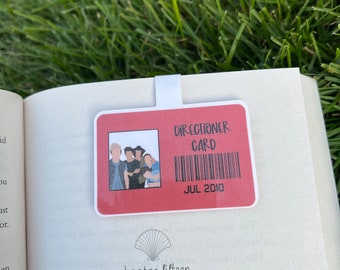 One Direction Inspired Library Card Bookmark Magnetic Book Lovers Directioner Fans