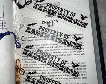 Fourth Wing Property of Xaden Riorson Inspired Acrylic Bookmark Booklovers Tassel