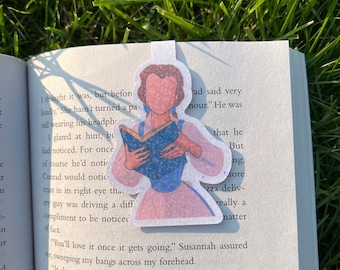Disney Holographic Belle Reading Beauty and the Beast Inspired Bookmark Magentic Disney Lover Book Lover Double Sided