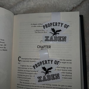 Fourth Wing Property of Xaden Riorson Inspired Bookmark Magnetic Booklovers