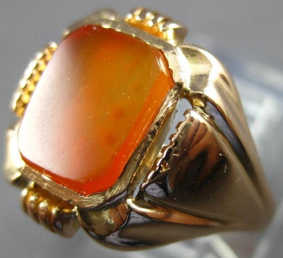 Antique Wide Aaa Orange Chalcedony 14Kt Rose Gold… - image 1