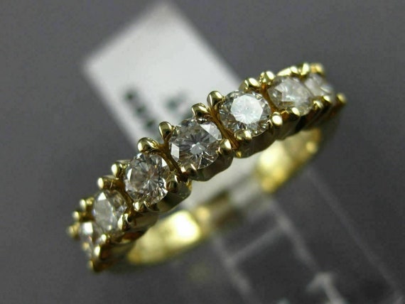 Estate 1.20Ct Diamond 14Kt Yellow Gold 7 Stone Cl… - image 5
