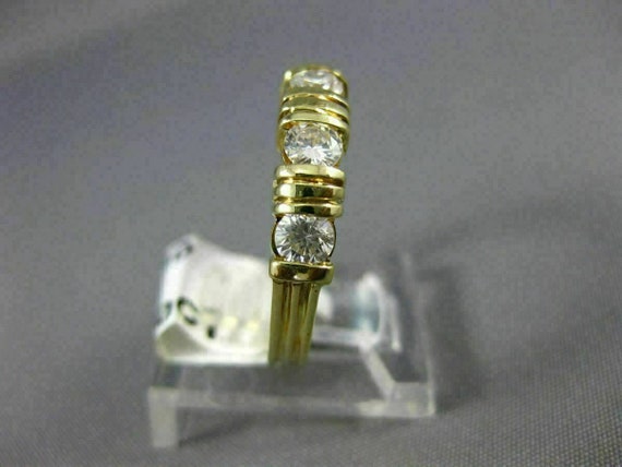Estate .80Ct Diamond 14Kt Yellow Gold 5 Stone Cha… - image 5