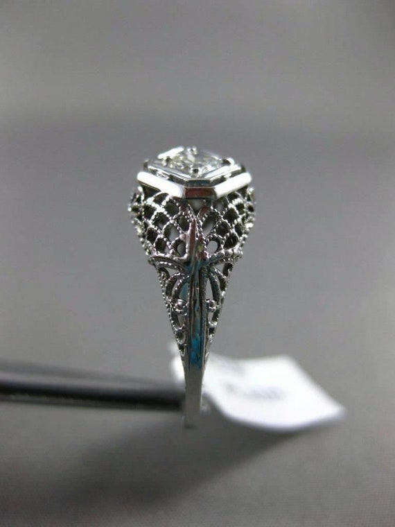 Antique .25Ct Old Mine Diamond Platinum Solitaire… - image 10