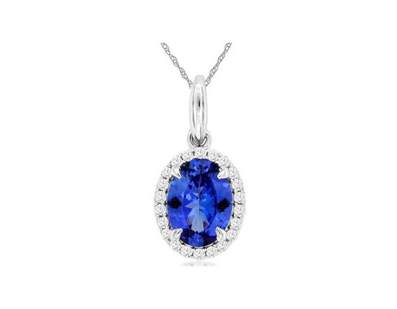 Estate 1.44Ct Diamond AAA Tanzanite 14K White Gol… - image 1