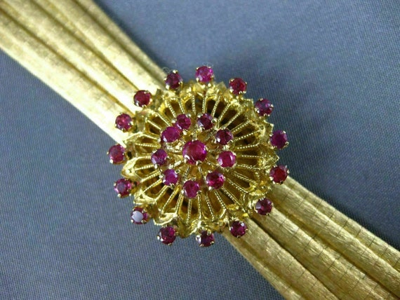 Antique Large 1.70Ct Aaa Ruby 18K Yellow Gold Mul… - image 2