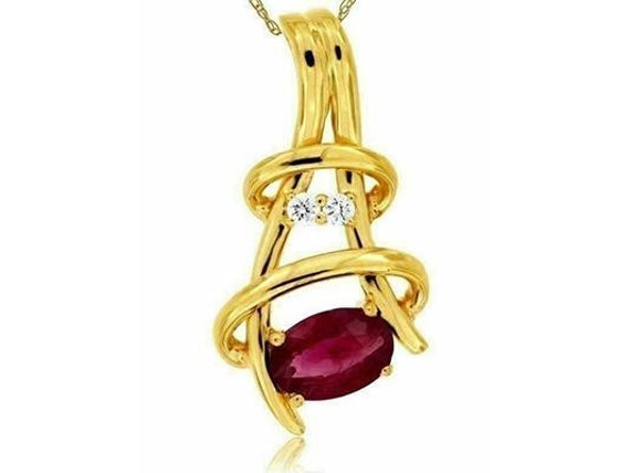 Estate .59Ct Diamond and AAA Ruby 14K White Gold … - image 1