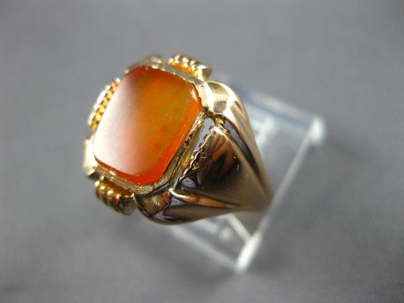 Antique Wide Aaa Orange Chalcedony 14Kt Rose Gold… - image 4