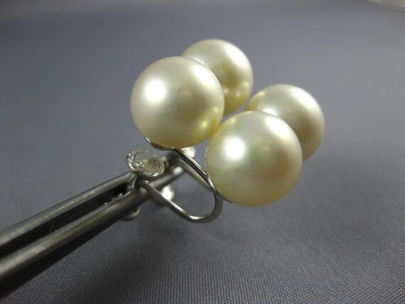 Aaa South Sea Pearl 14Kt White Gold 3D Double Scr… - image 3