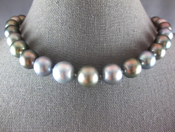 Estate Extra Large Aaa Multi Color Tahitian Pearl… - image 1