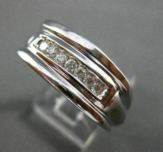 Estate Wide .25Ct Diamond 7 Stone 14Kt White Gold 