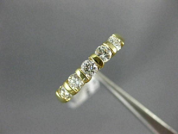 Estate .85Ct Diamond 14Kt Yellow Gold 5 Stone Cha… - image 7