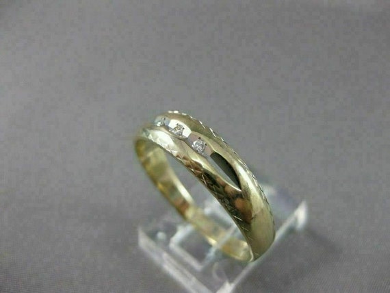 Estate .06Ct Diamond 14K White & Yellow Gold 3 St… - image 4