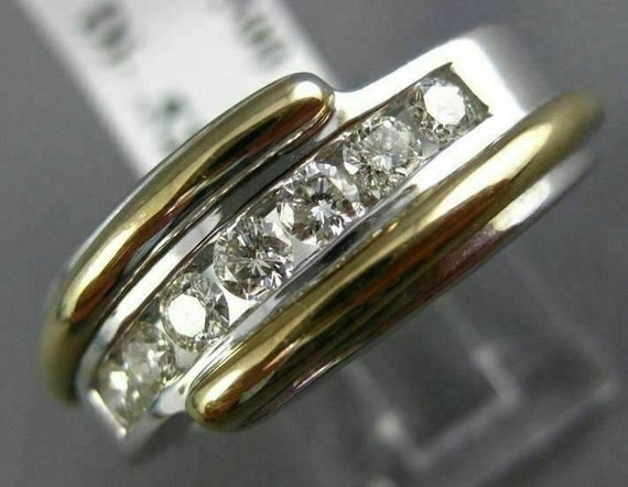 Estate Wide .52Ct Diamond 14Kt White and Yellow Go