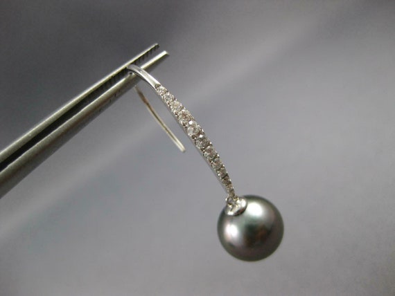 Estate Large .32ct Diamond & Aaa Tahitian Pearl 1… - image 6