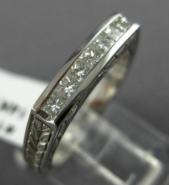 Estate .45Ct Princess Diamond 14Kt White Gold Fili