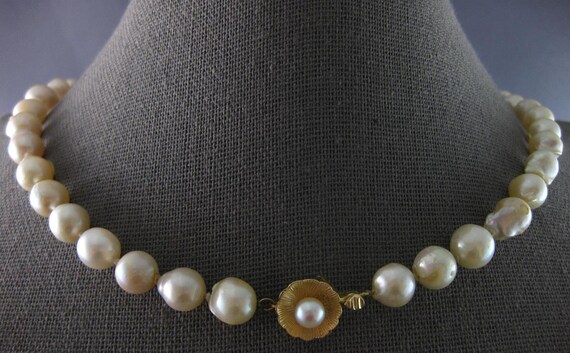 Estate Long Aaa Pearl 14Kt Yellow Gold 3D Classic… - image 1