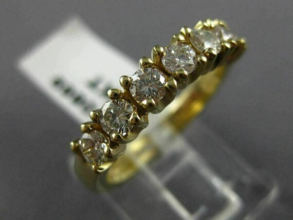Estate 1.20Ct Diamond 14Kt Yellow Gold 7 Stone Cl… - image 8
