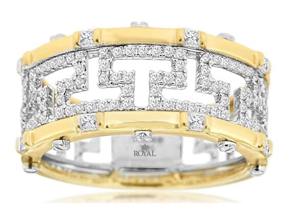 Estate .60Ct Diamond 14K 2 Tone Gold Round & Prin… - image 1