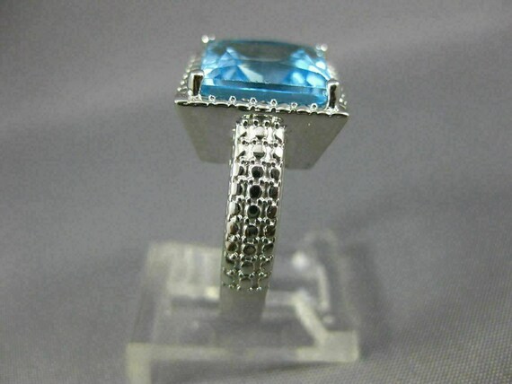 Estate Large 8.0Ct Aaa Blue Topaz 14Kt White Gold… - image 5