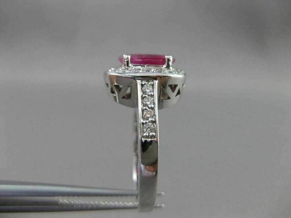 Estate 2.30ct Diamond & Aaa Ruby 14kt White Gold … - image 6