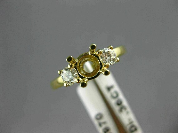 Estate .36ct Diamond 14kt Yellow Gold 3 Stone Sem… - image 10