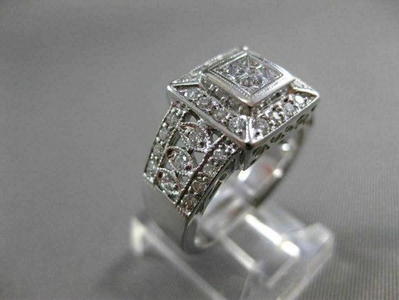 Estate Large .80ct Diamond 18kt White Gold Invisi… - image 10