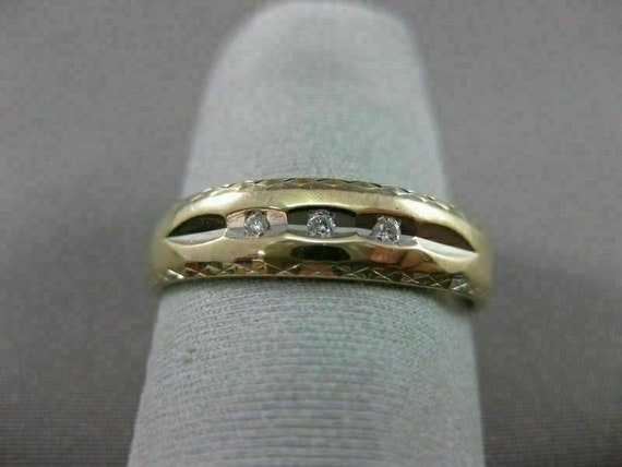 Estate .06Ct Diamond 14K White & Yellow Gold 3 St… - image 7