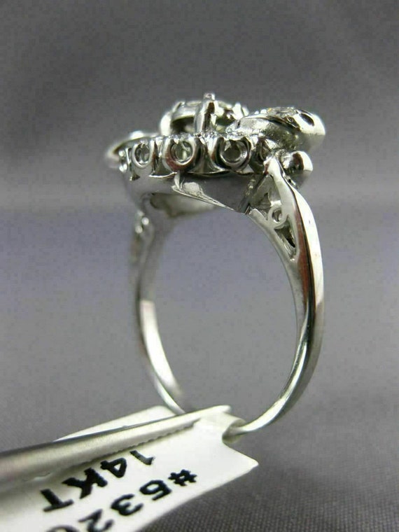 Antique Wide .60Ct Diamond 14Kt White Gold 3D Fil… - image 6