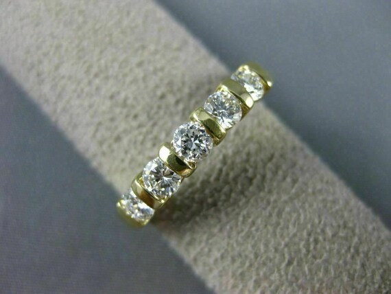 Estate .85Ct Diamond 14Kt Yellow Gold 5 Stone Cha… - image 9