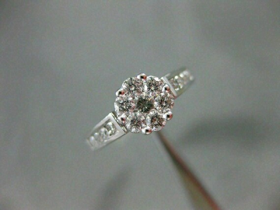 Estate Wide .90Ct Diamond 14Kt White Gold Flower … - image 5