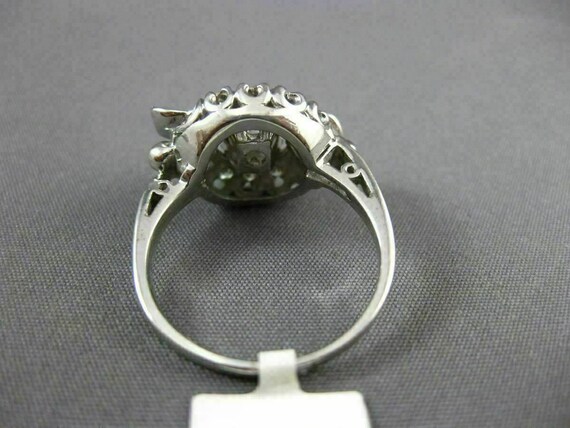 Antique Wide .60Ct Diamond 14Kt White Gold 3D Fil… - image 10