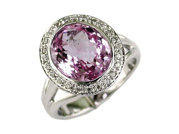 Estate Wide 5.14Ct Diamond and Aaa Amethyst 14K W… - image 1